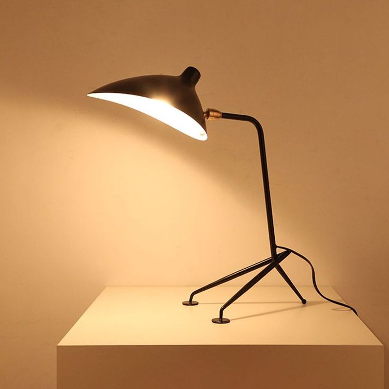 Lampada da terra con paralume a becco d'anatra Lampada da tavolo girevole in metallo stile nordico con 1 testa per sala studio in bianco/nero