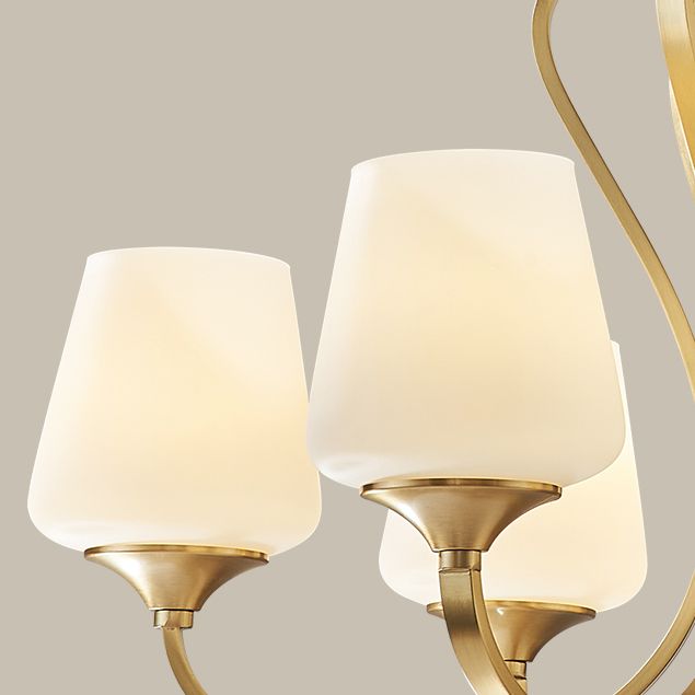 Jar-Shaped Pendant Lights Modern Glass Pendant Chandelier in Gold