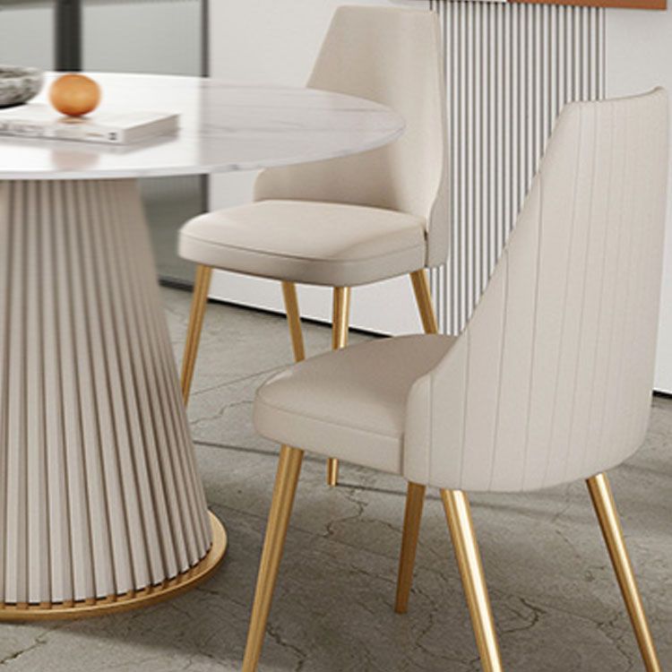 Glam 1/5 Pieces Dining Set Round Stone Dining Table for Kitchen Dining Room