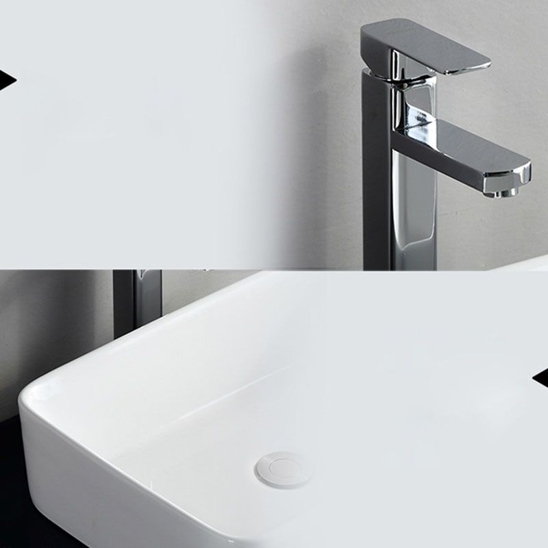 Rectangular and Round Vessel Sink in white with No Craftsmanship Basin Sink