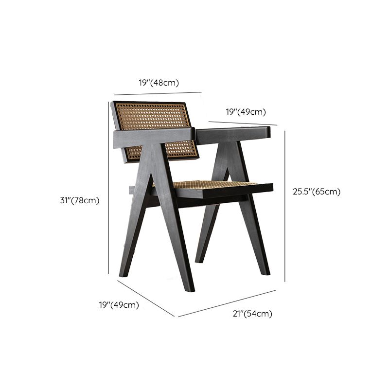 Traditional Kitchen Dining Chairs Rubber Wood Arm Dining Chairs