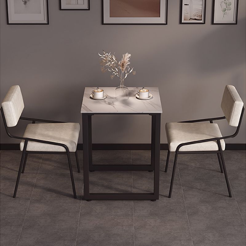 Industrial Style Side Chair Upholstered Open Back Dining Chair with Metal Leg