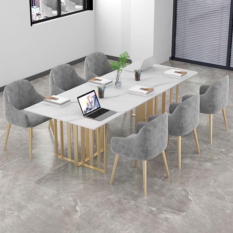 Industrial Style Writing Desk Rectangular Sintered Stone Office Desk without Chair