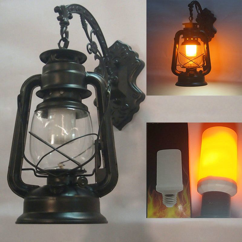 1 lichte wandmontage lamp industriële stijl helder glas kerosine metalen wandverlichting ideeën