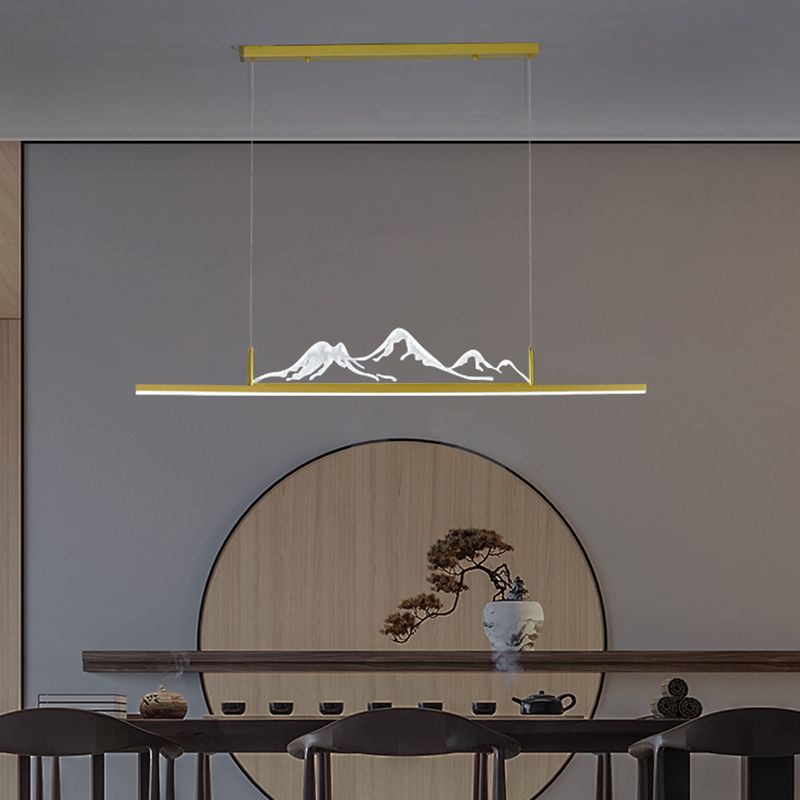 Moderne Anhängerbeleuchtung für Kücheninsel Linearinsel Anhänger Leuchtmetall 1 Licht