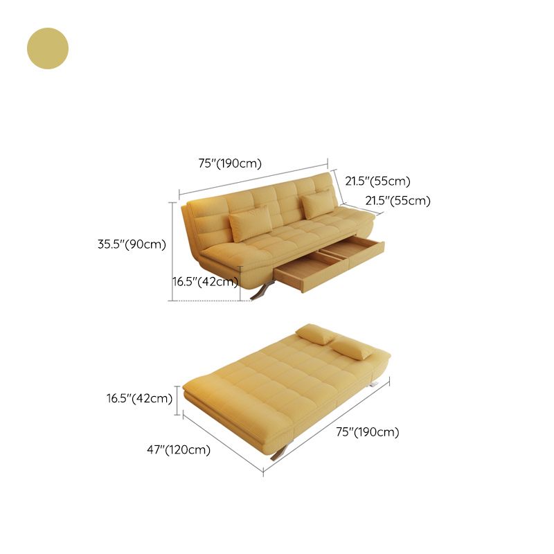 25" Wide Glam Sofa Bed Futon Cushion Back Sleeper Sofa with Storage