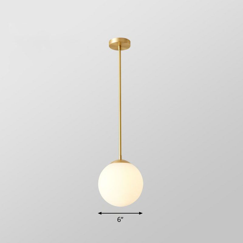 Globe Kitchen Anhänger Beleuchtungscreme Glas 1-Licht-Einfachheit hängen Licht in Gold