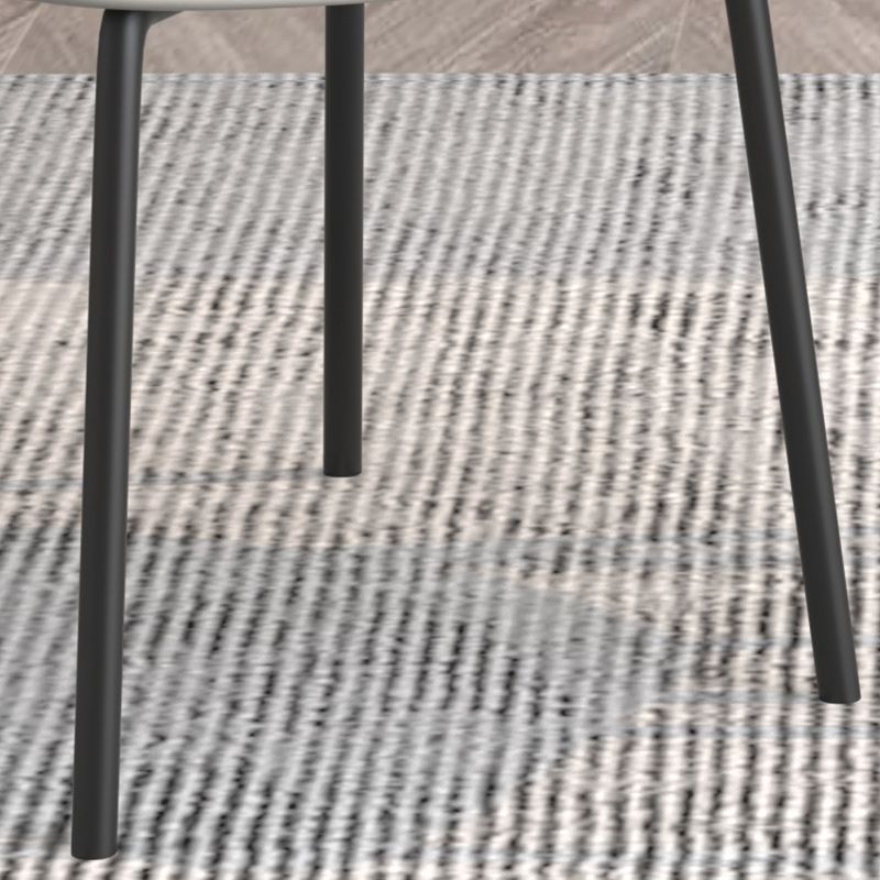 Black Iron Legs Dining Chairs Modern Faux Leather Armless Side Chair