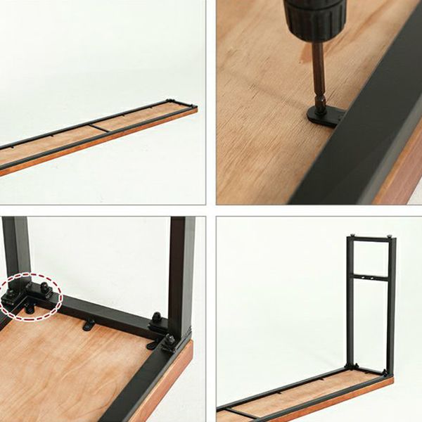 Industrial 1/6/9/11 Pieces Bar Table Set Rectangle Pine Wood Counter Table with Stools