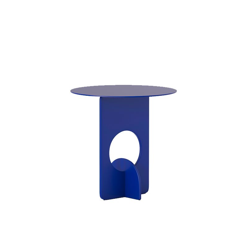 Mid-Century Round Side End Table Metal Abstract End Table for Living Room