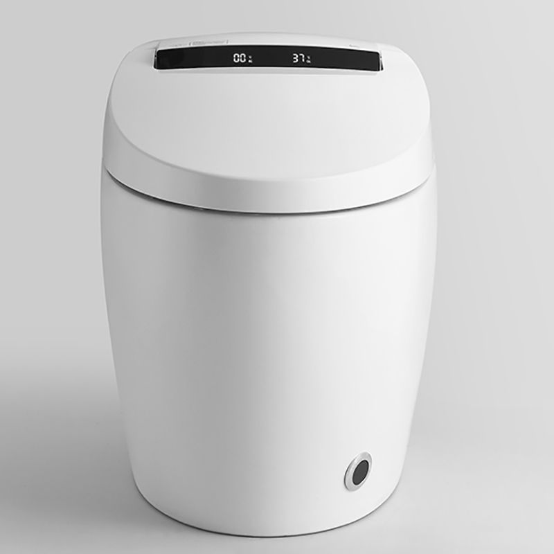 Elongated White Floor Standing Bidet with Heated Seat Contemporary Bidet