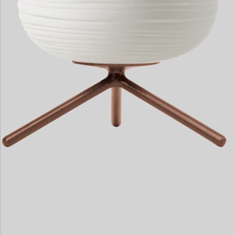 Lampe de table en forme de coco-coco en verre nerveux blanc nervuré 1-Light Bedroom Night Light avec trépied