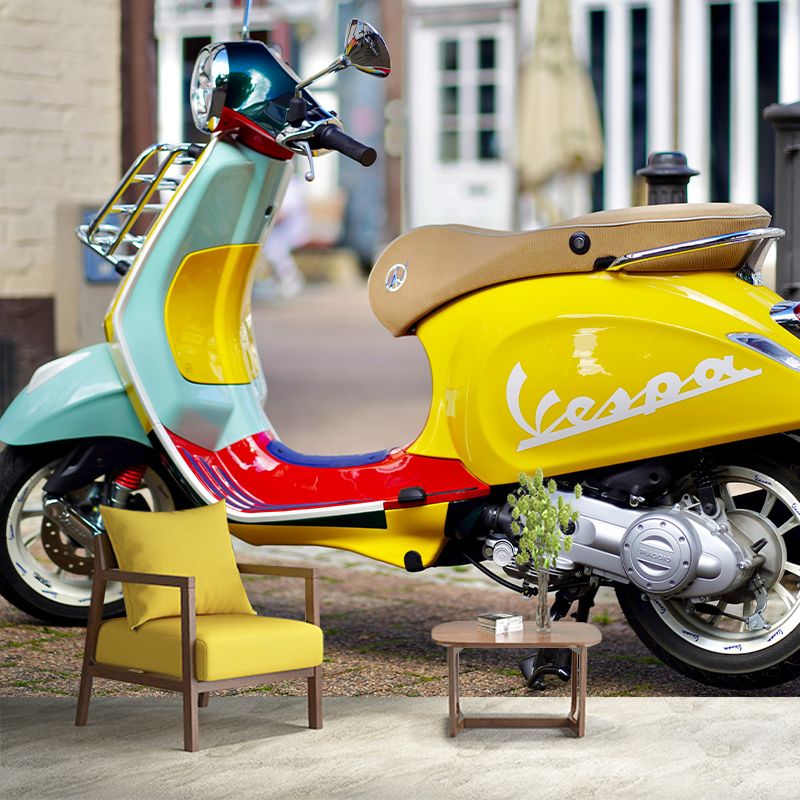 Motorcycle Mural Wallpaper Mildew Resistant Industrial Wall Covering for Bar Decoration