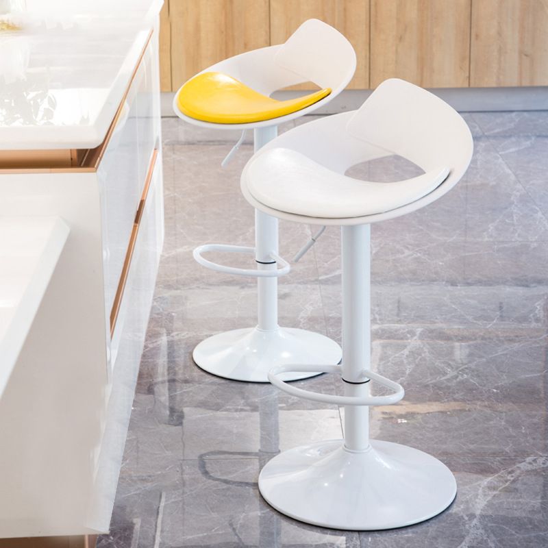 Low Back Barstools Adjustable Height Bar Stools with Metal Base