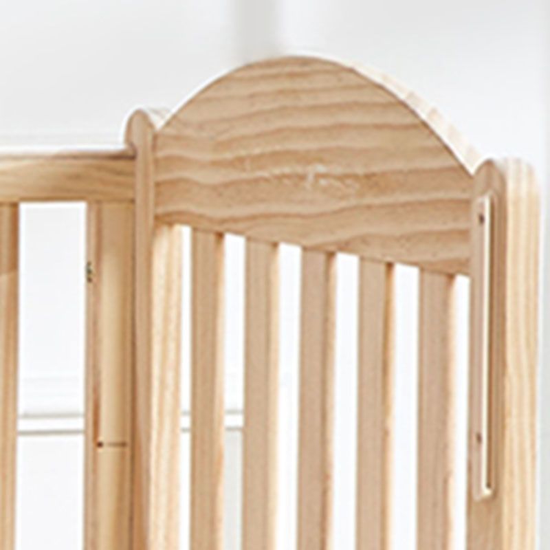 Farmhouse with Storage Baby Crib Wood Arched Crib with Casters