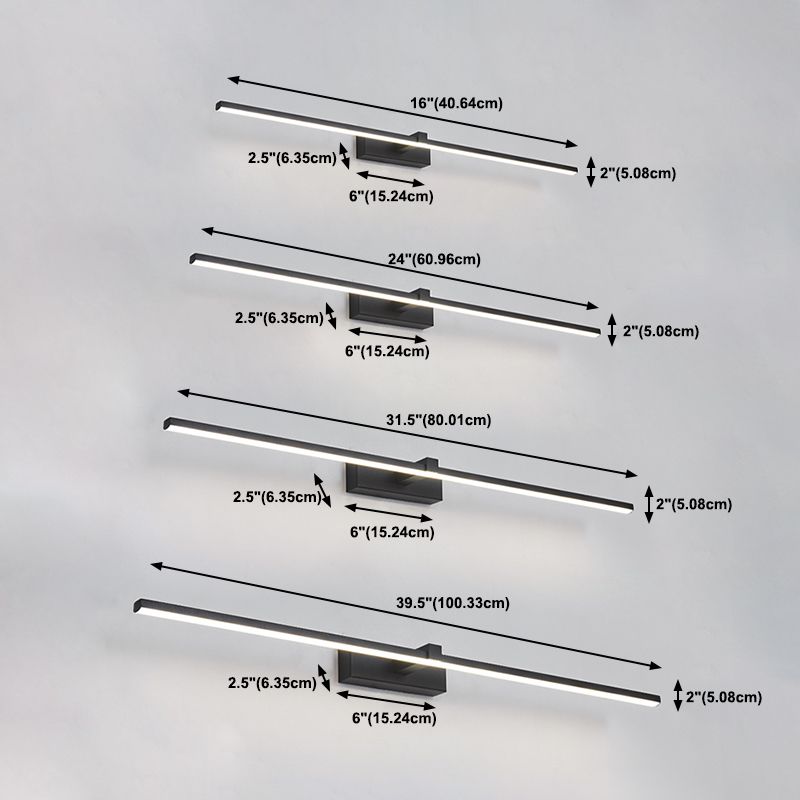 Strip vorm wandverlichting moderne stijl metaal 1 lichten SCONCE lamp voor badkamer