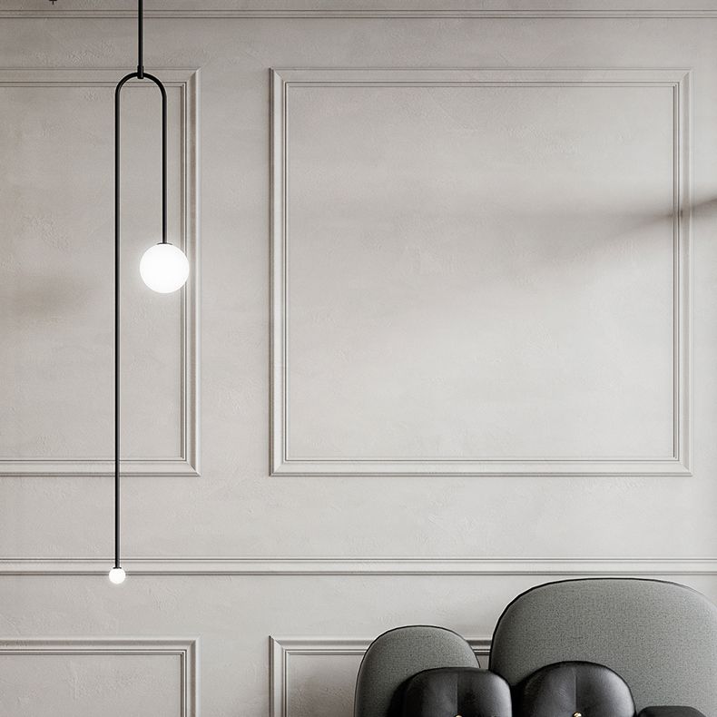 2-licht hanger lamp hedendaagse stijl lineaire vorm metallic hangend licht