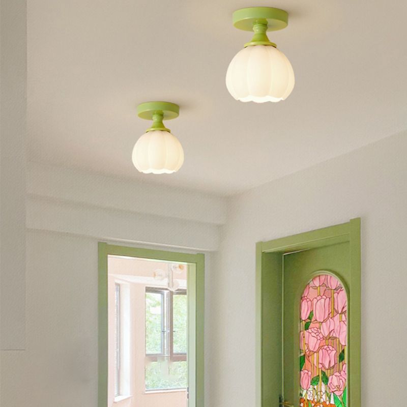 Nordic 1 Light Ceiling Light Glass Flush Mount Ceiling Light Fixture for Bedroom