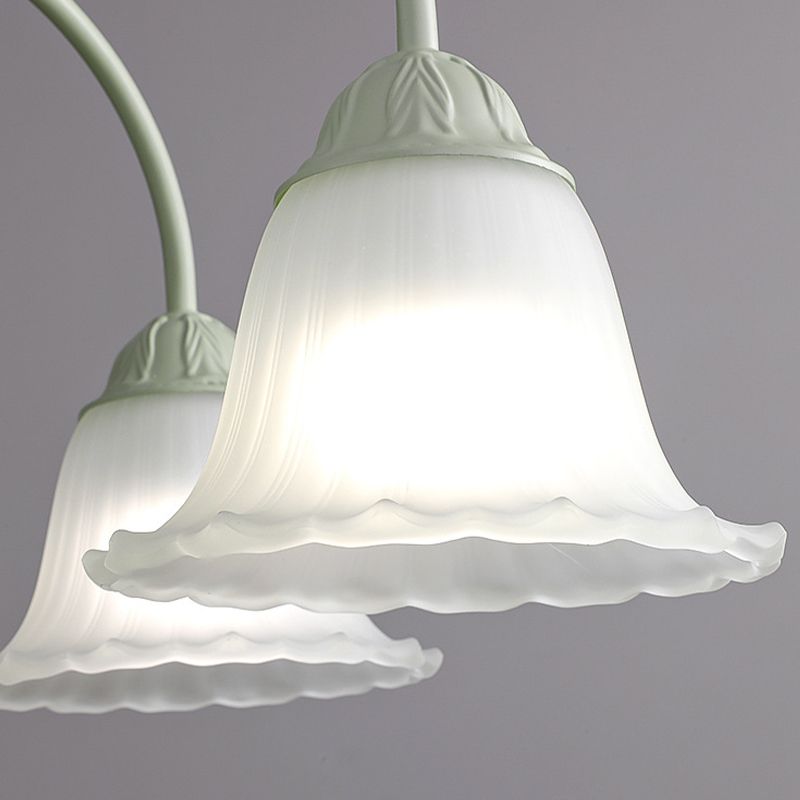 Modern Ceiling Lamp Metal Flush Mount Light Fixture with Glass Shade for Bedroom