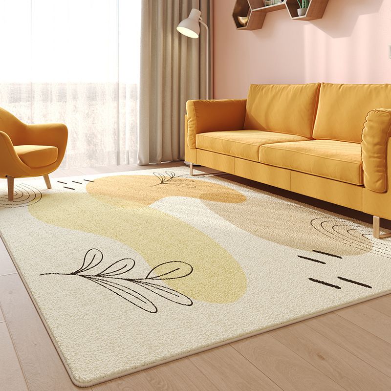 Grauer moderner Teppich Polyester Kontrast Farbe Teppich Waschbar für die Heimdekoration