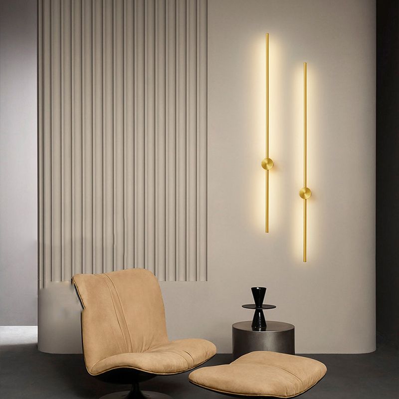 Minimalism LED Wall Sconce Thin-Line Sconce Lighting with Brass for Living Room