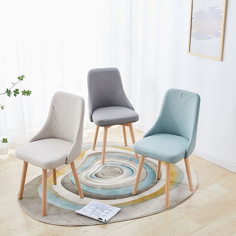 Home Scandinavian Side Chair Swivel Parsons Back Wood Dining Room Chair Set