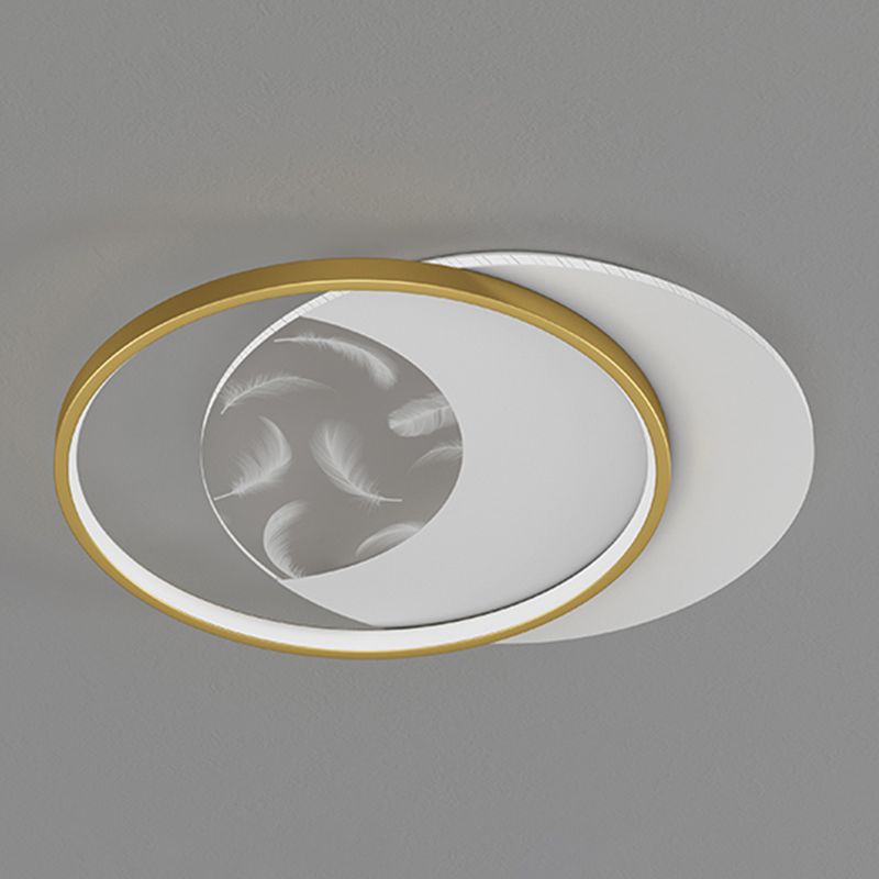 Montaggio a incasso a LED circolare in acrilico nella moderna semplicità della plafoniera in piuma di ferro per camera da letto