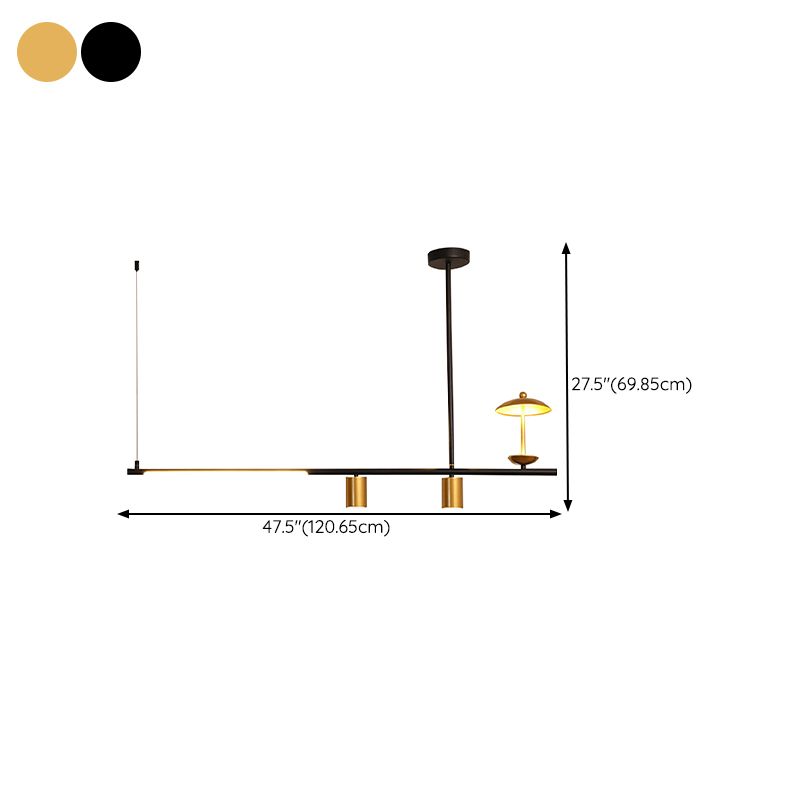 Modernism 4-Light Ceiling Light Metallic Kitchen Island Lighting for Dining Room