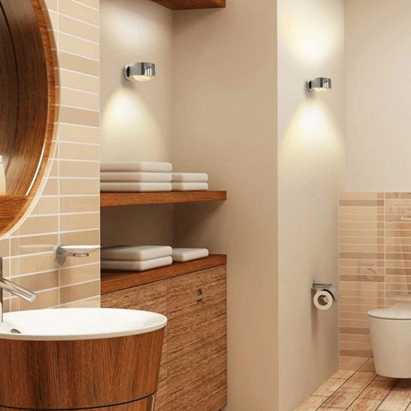 Metal Round Shape Wall Light Modern 2 Lights Wall Mount Light Fixture