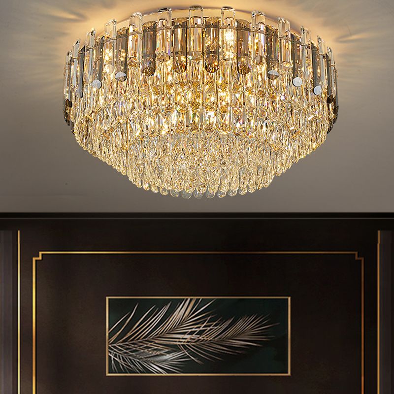 Lampade moderne da incasso a soffitto Lampade da soffitto con paralume in cristallo per soggiorno