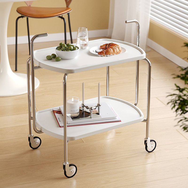 Metal Accent Side Table Table 4 Legs Tray Top Side End Snack Table with Shelf