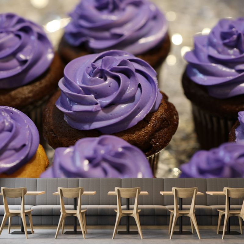 Chocolate Snack Wall Mural Minimalist Decoration for Dessert Shop, Stain Resistant