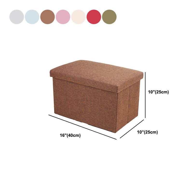 Modern Solid Color Ottoman Cotton Rectangle Ottoman for Living Room