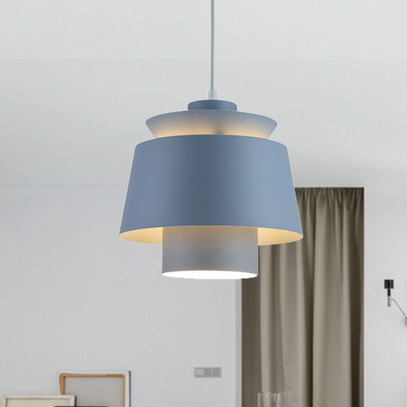 Lámpara de luz colgante de estilo modernista Metálico 1 cabezal Lámpara colgante de sala de estar en negro/gris