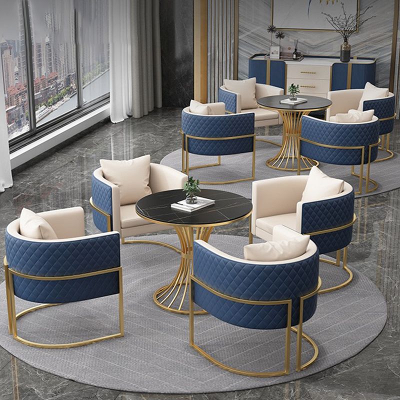 Glam Gold Steel Dining Set 1/5 Pieces Indoor Dining Furniture
