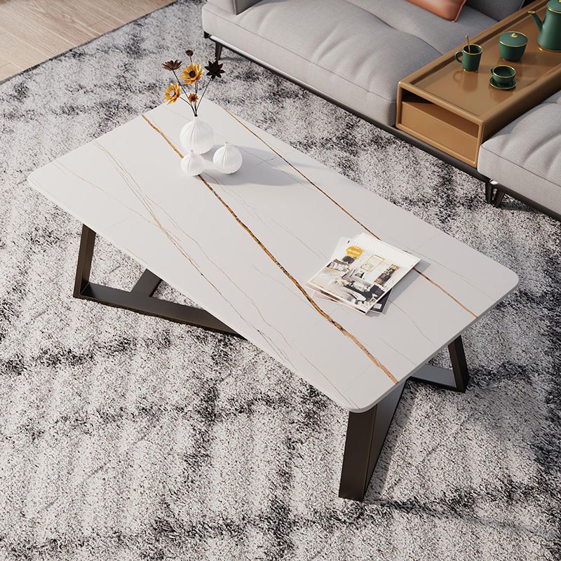 Single Slate Rectangle Coffee Table Modern Minimalist Coffee Table