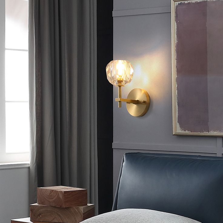 Luz nórdica estilo extravagante extravagante iluminación de pared global cristal 1 apliques de luz