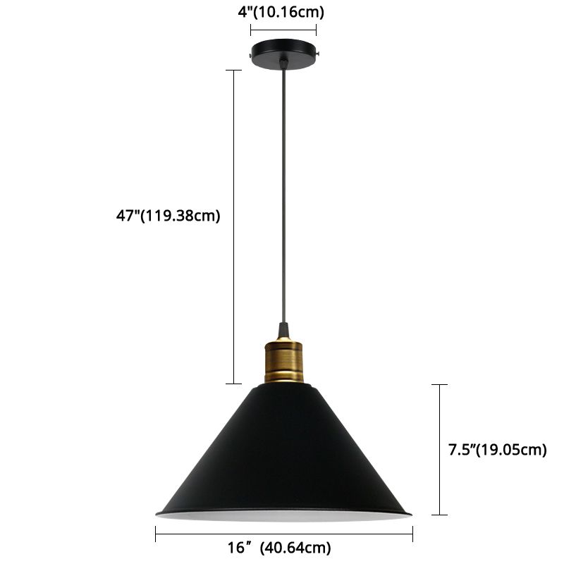 Metal Tapered Hanging Light Nordic Modern Style 1 Light Restaurant Ceiling Pendant Lamp