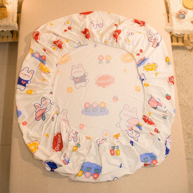 Fitted Sheet Cotton Floral Printed Ultra Soft Breathable Wrinkle Resistant Bed Sheet Set