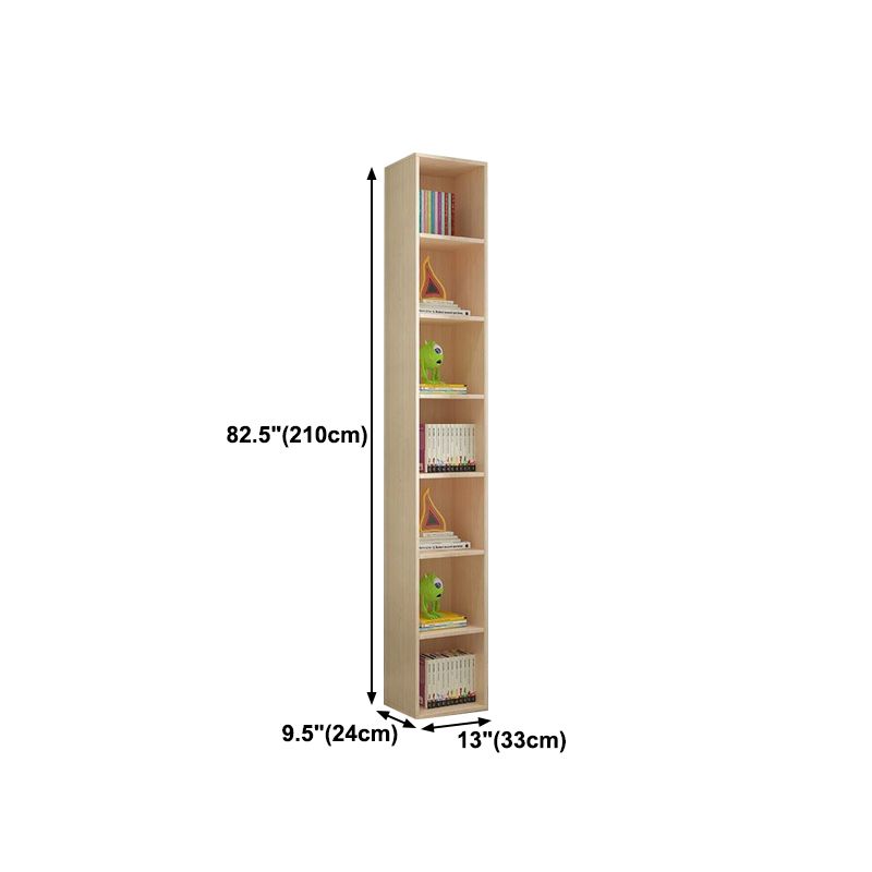 Scandinavian Pine Standard Bookshelf Vertical Closed Back Bookshelf for Living Room