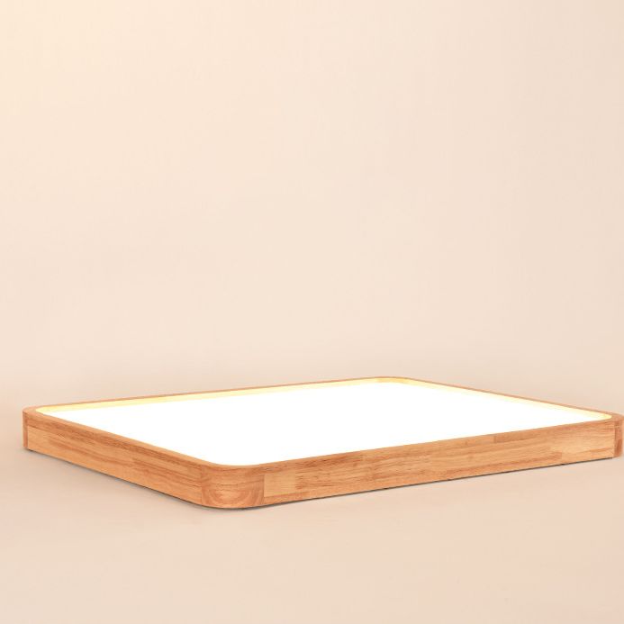 Rechteckige, bündige Deckenleuchten, moderne Holz-Flushmont-Leuchten