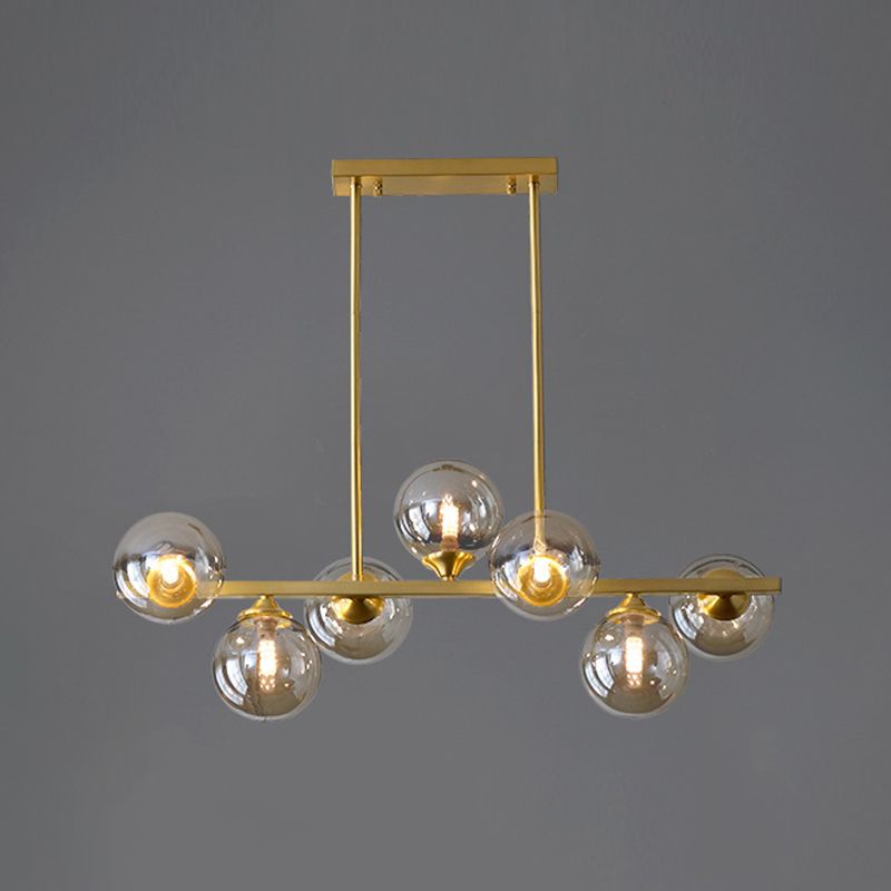 Spherical Shape Island Pendant Modern Style Glass Multi Lights Island Lighting for Bedroom