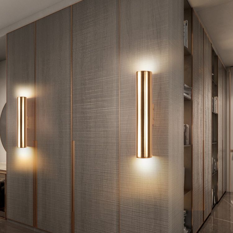 Mid-Century Wall Light Fixture Metal Cylinder Shape Wall Mounted Lighting for Living Room