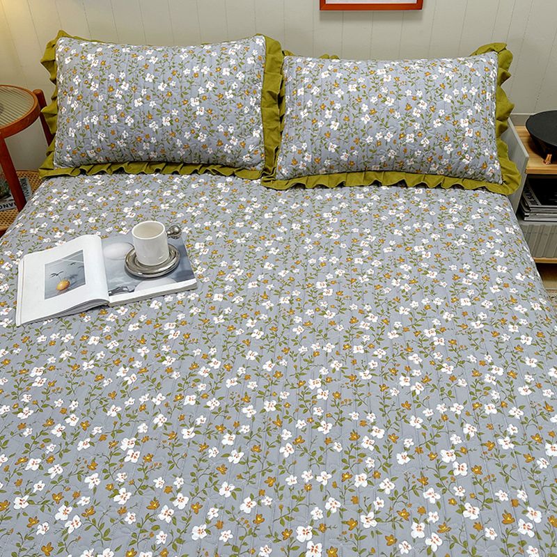 Floral Print Bed Sheet Set Modern Cotton Fitted Sheet for Bedroom