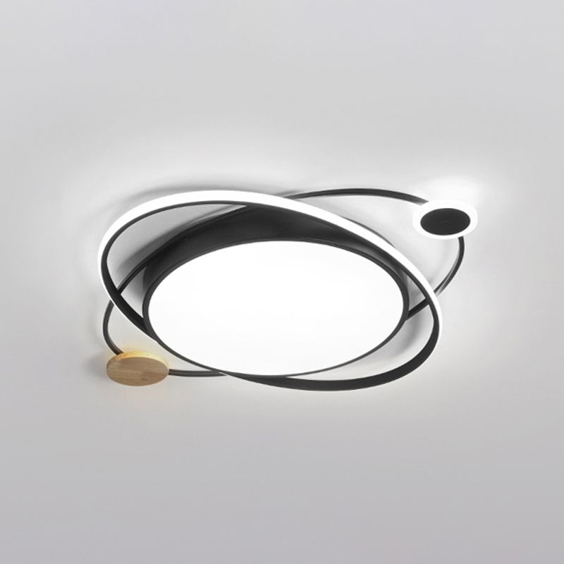Metal Round Shape Flush Ceiling Light Modern Style 3 Lights Flush Mount Lighting
