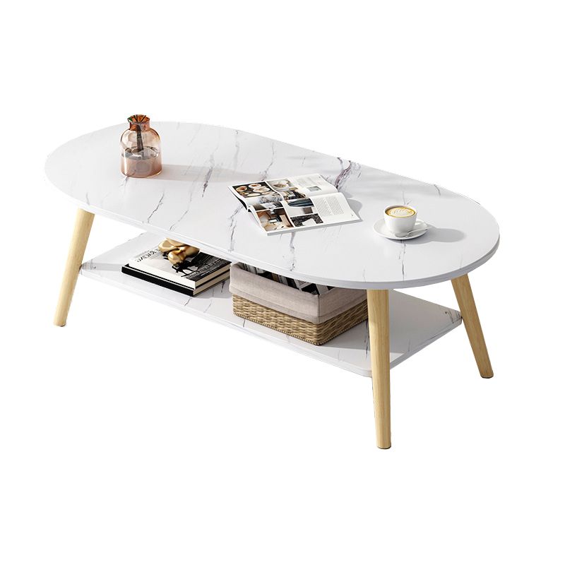 Wood Coffee Table Modern Single Coffee Table with with Storage Drawers