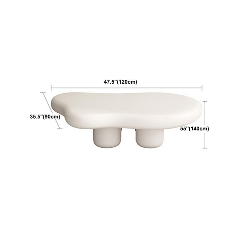 Scandinavian Coffee Table 4 Legs & Free form Wooden in White