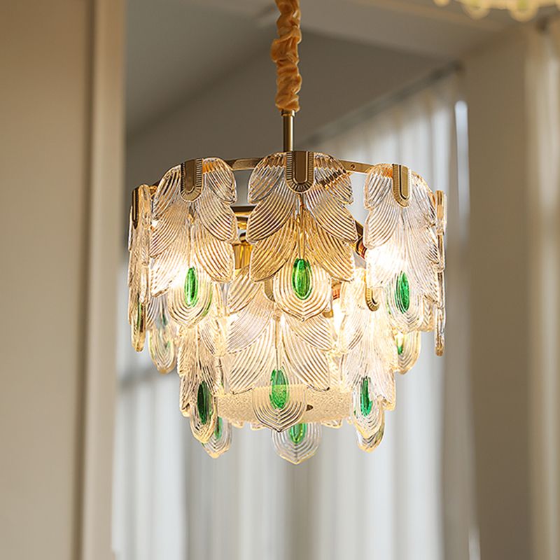 Candeleras colgantes de geometría de estilo contemporáneo Candeliers colgantes de vidrio en oro