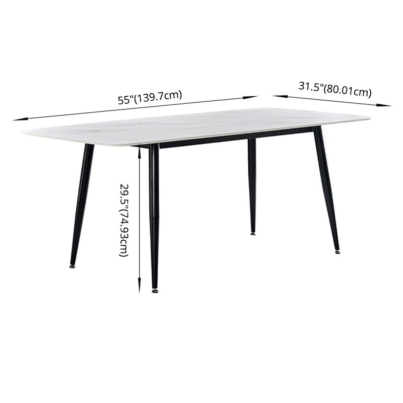 Dining Room Set Modern with Sintered Stone Dining Table and Padded Chairs