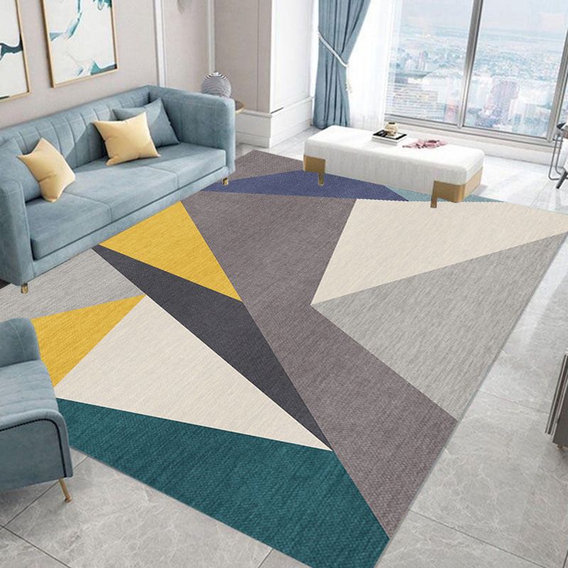 Stylish Triangle Pattern Pattern Multicolored Modern Simplicity Area Carpet Polyester Friendly Washable Carpet for Living Room